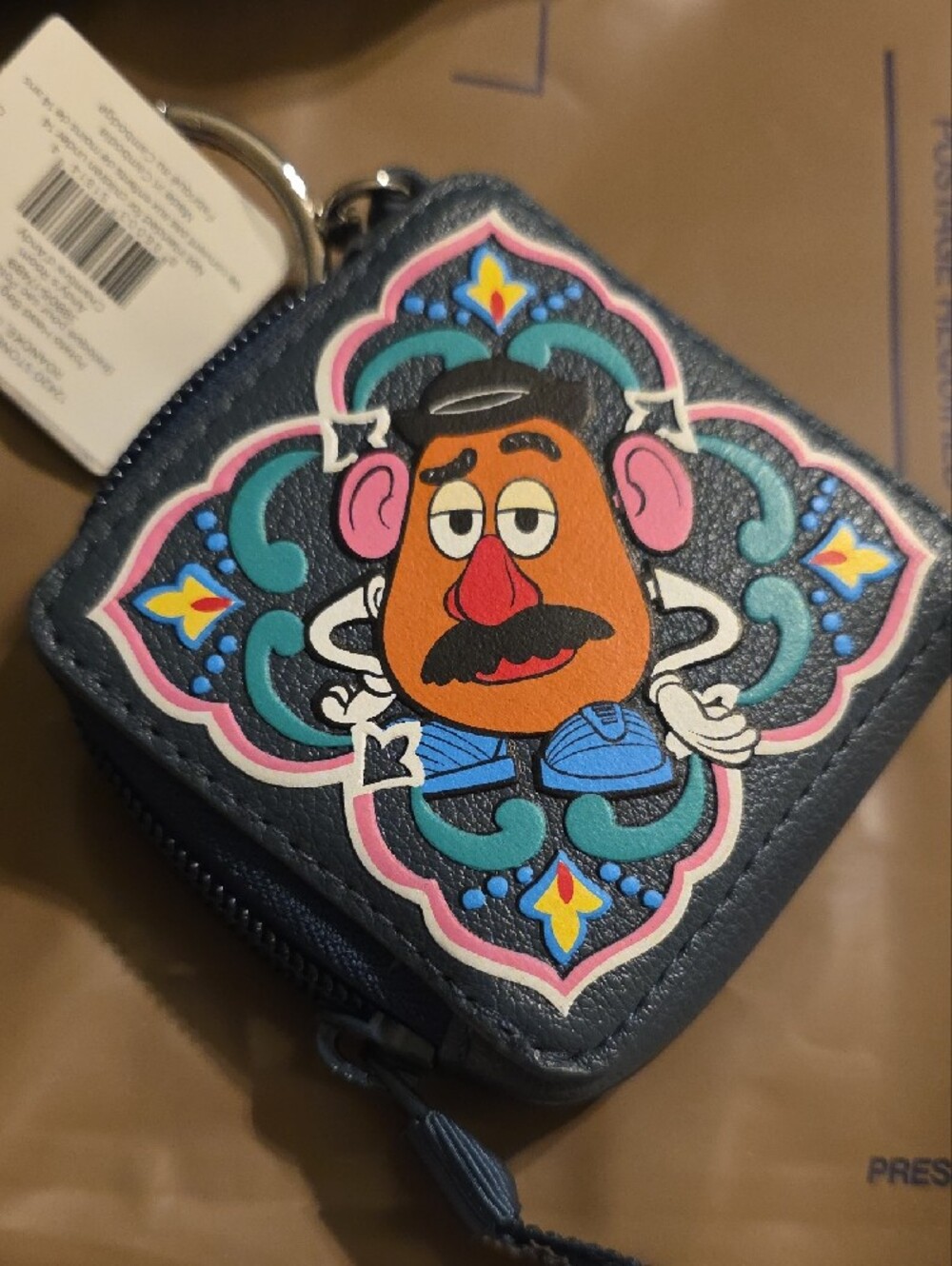 Vera Bradley Toy Story 2.5x2.5 Zip Bag Charm. Mr. Potatoe Head nwt - Picture 5 of 5